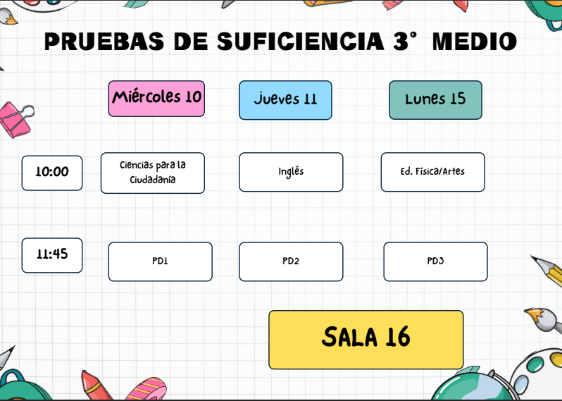 Horarios PS 3ros Medios