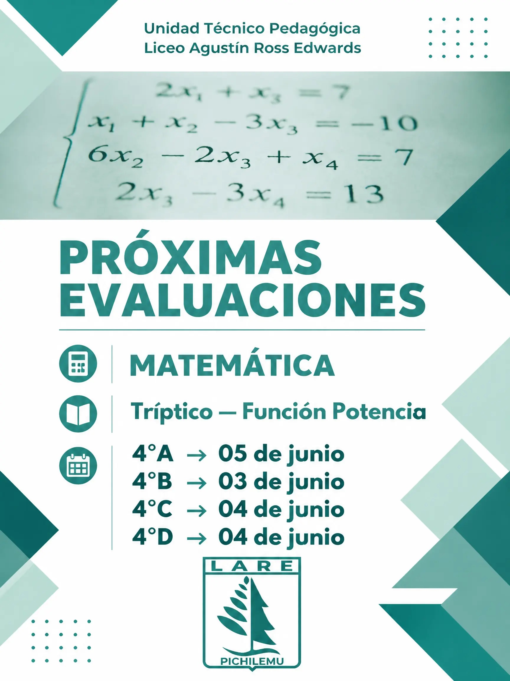 EVALUACIONES MATEMATICA